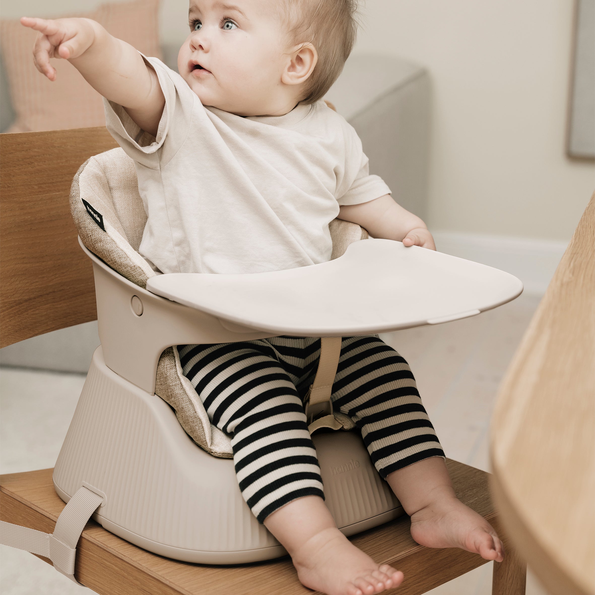 Premium Portable High Chair - White Sand | Hannie